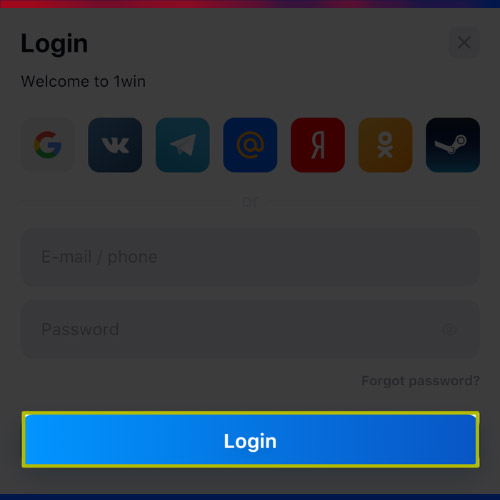 Click the “Login” button
