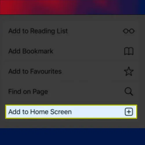 click on the “Share to home screen” icon