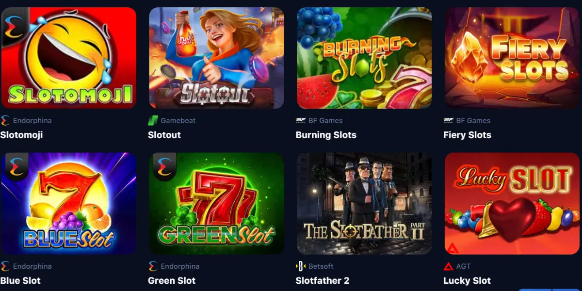 When you head to the casino section, you can play slots