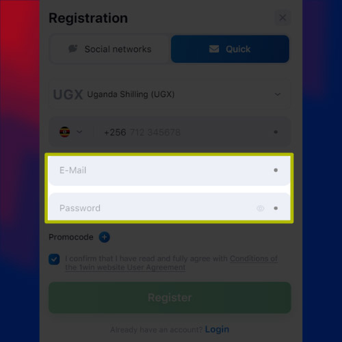 Enter all the required personal data