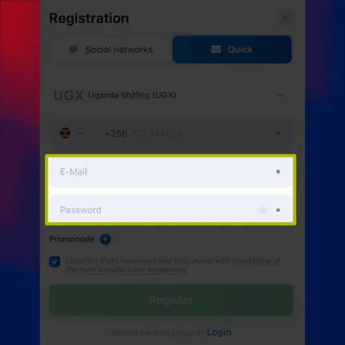 Enter all the required personal data